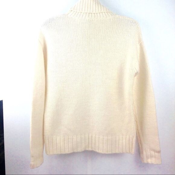 A.L.C. Jake Cream 4-Ply Wool Chunky Turtleneck Sweater Size XS - Picture 4 of 8